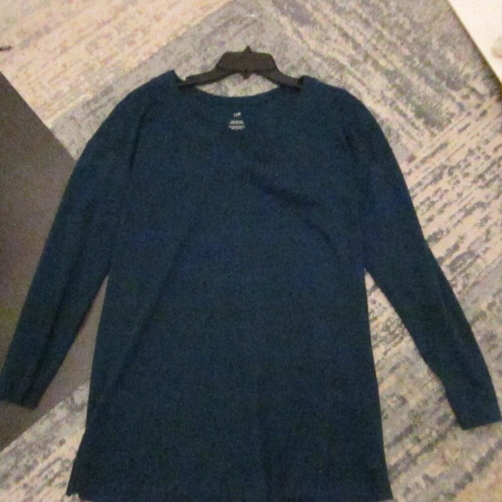 J. Jill  Deep Teal Cotton tunic Front   Size  L